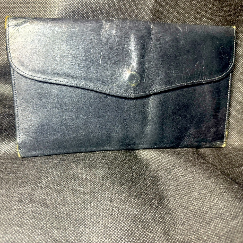 Yves Saint Laurent Clutch Vintage Lambskin Silk Lined Monogram 70s Rare YSL - Picture 3 of 12